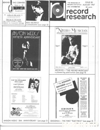 RECORD RESEARCH Issue 85 - August 1967